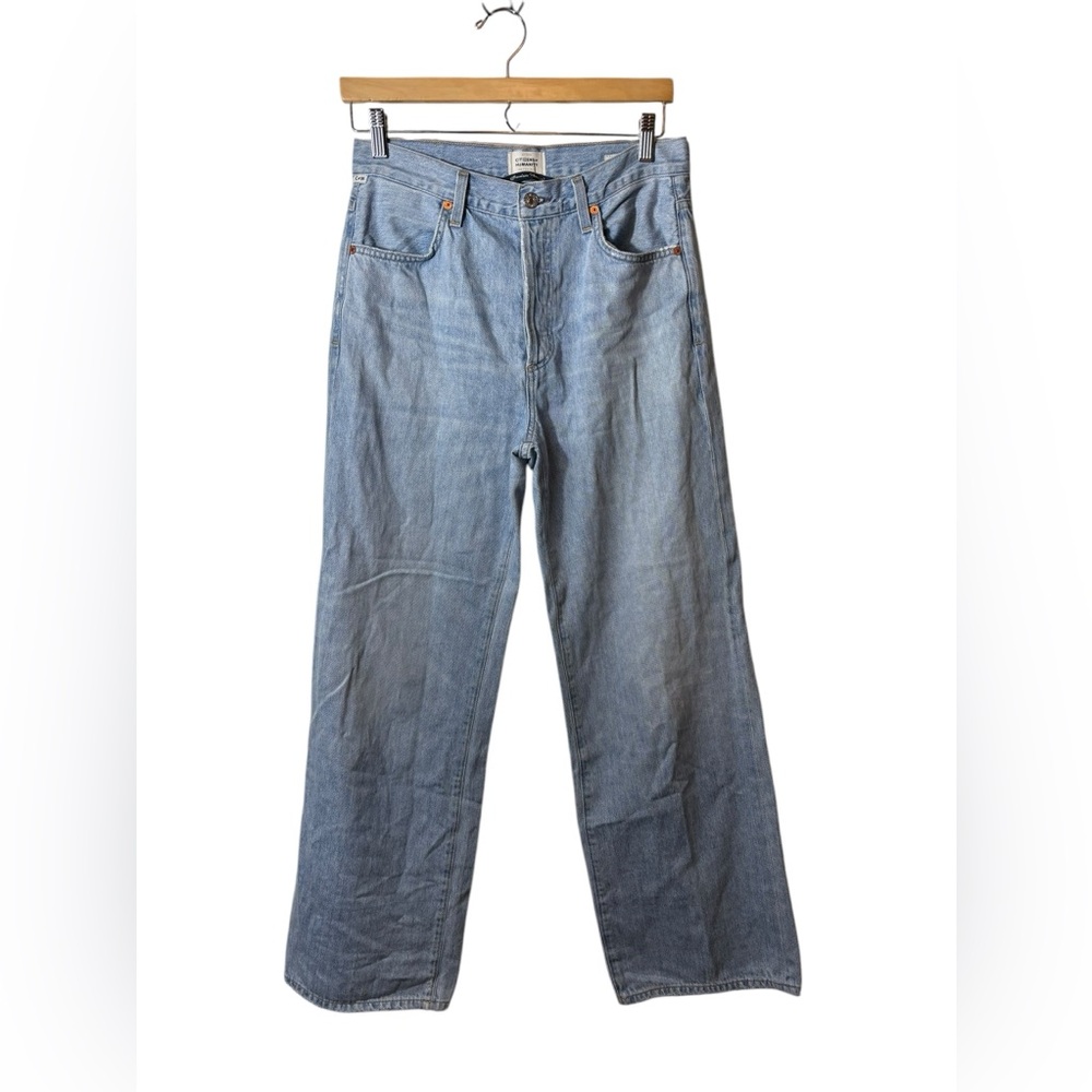 CITIZENS OF HUMANITY blue jeans button fly 27 premium vintage Annina wide leg